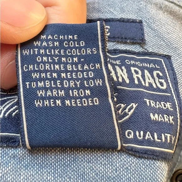 American Rag Light Blue-Gray Casual Button-Down Shirt - Picture 6 of 8